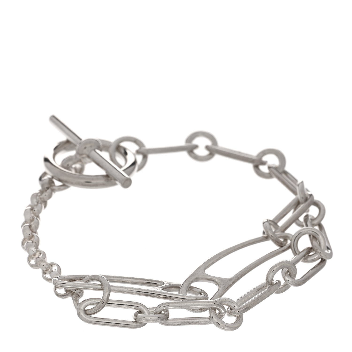 Hermes Sterling Silver Chaine d'Ancre Punk Bracelet ST 1 of 4