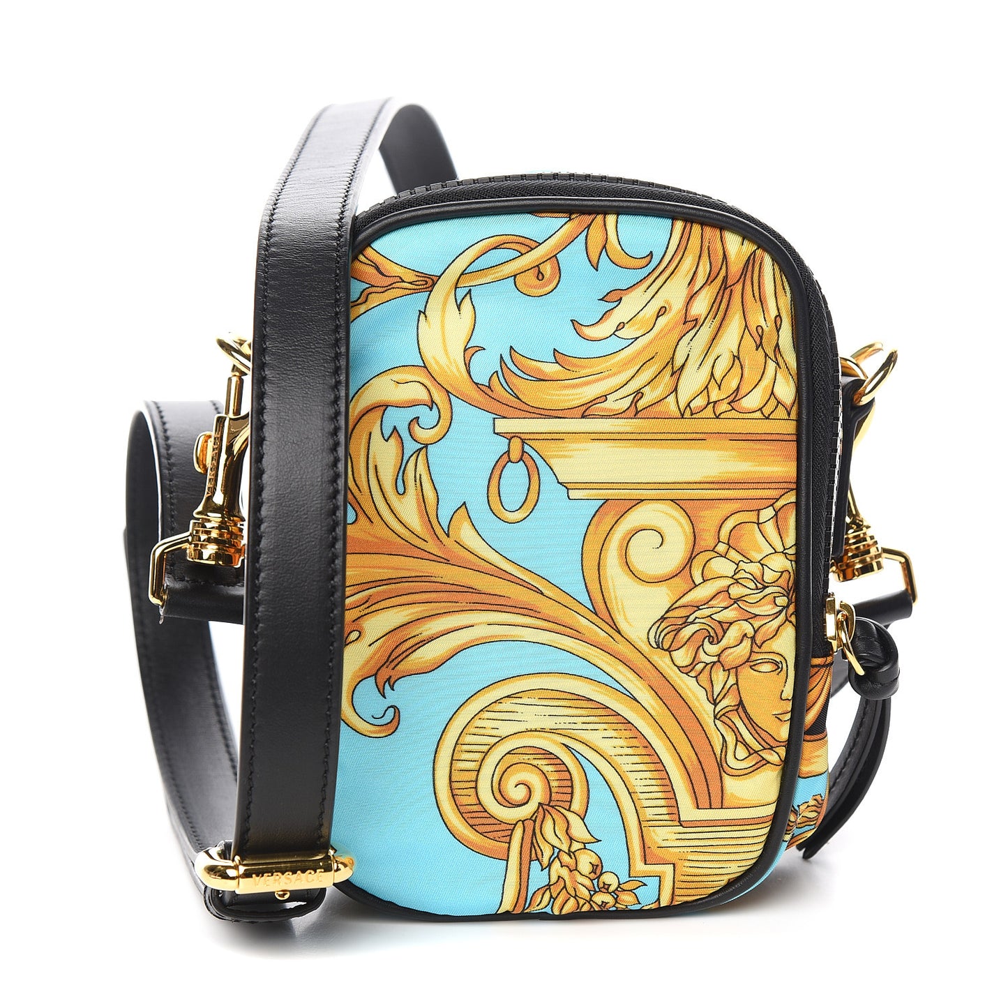 Nylon Baroque Print Small Crossbody Bag Black