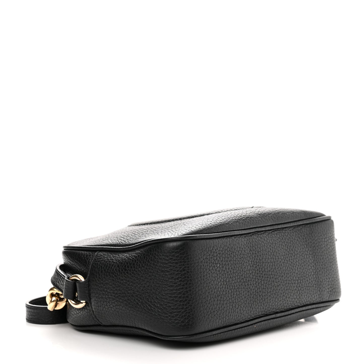 Pebbled Calfskin Small Soho Disco Bag Black