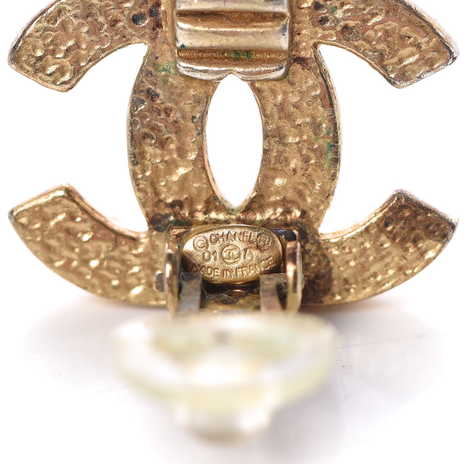 Chanel CC Crystal Clip On Earrings Gold 4 of 4