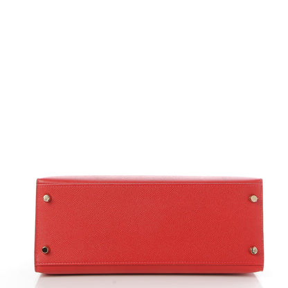 Hermes Epsom Horseshoe Kelly Sellier 28 Rouge Casaque Etain 6 of 36