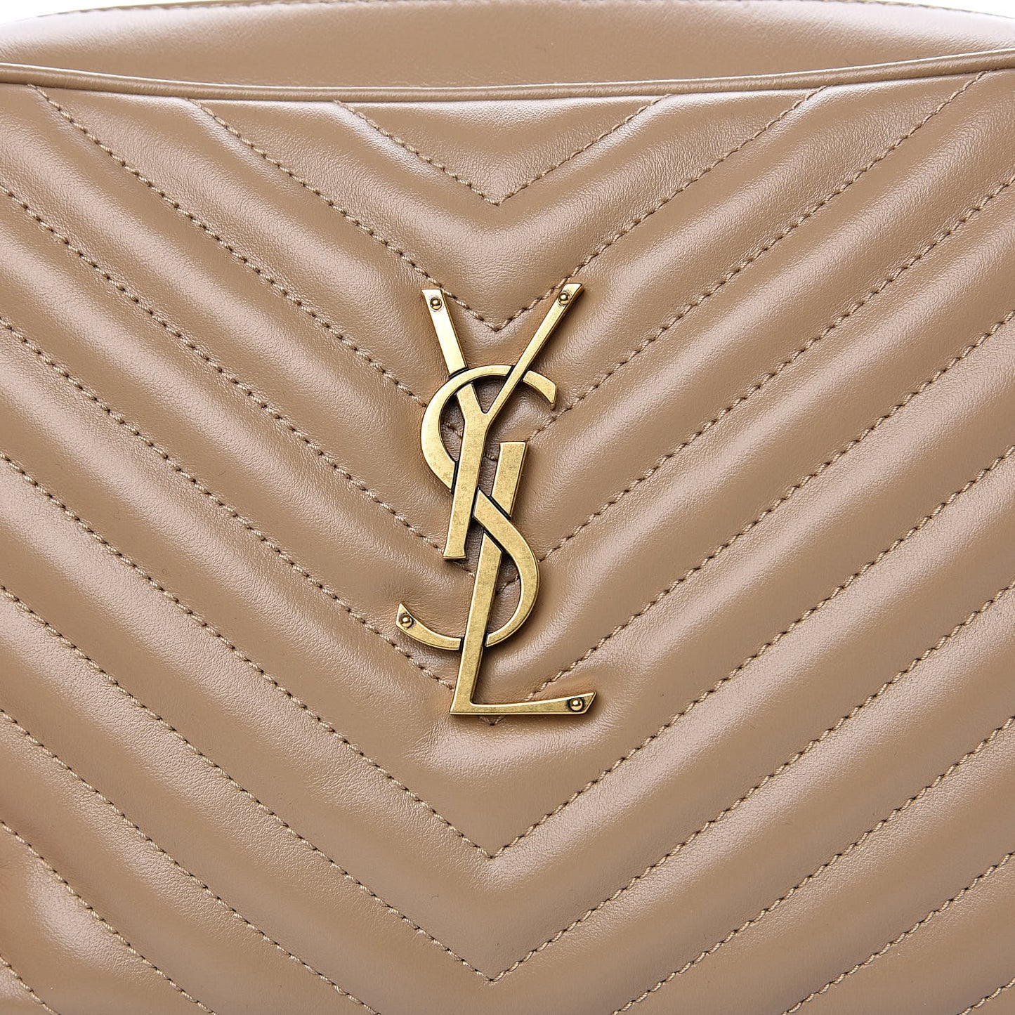 Calfskin Matelasse Monogram Lou Camera Bag Dark Latte