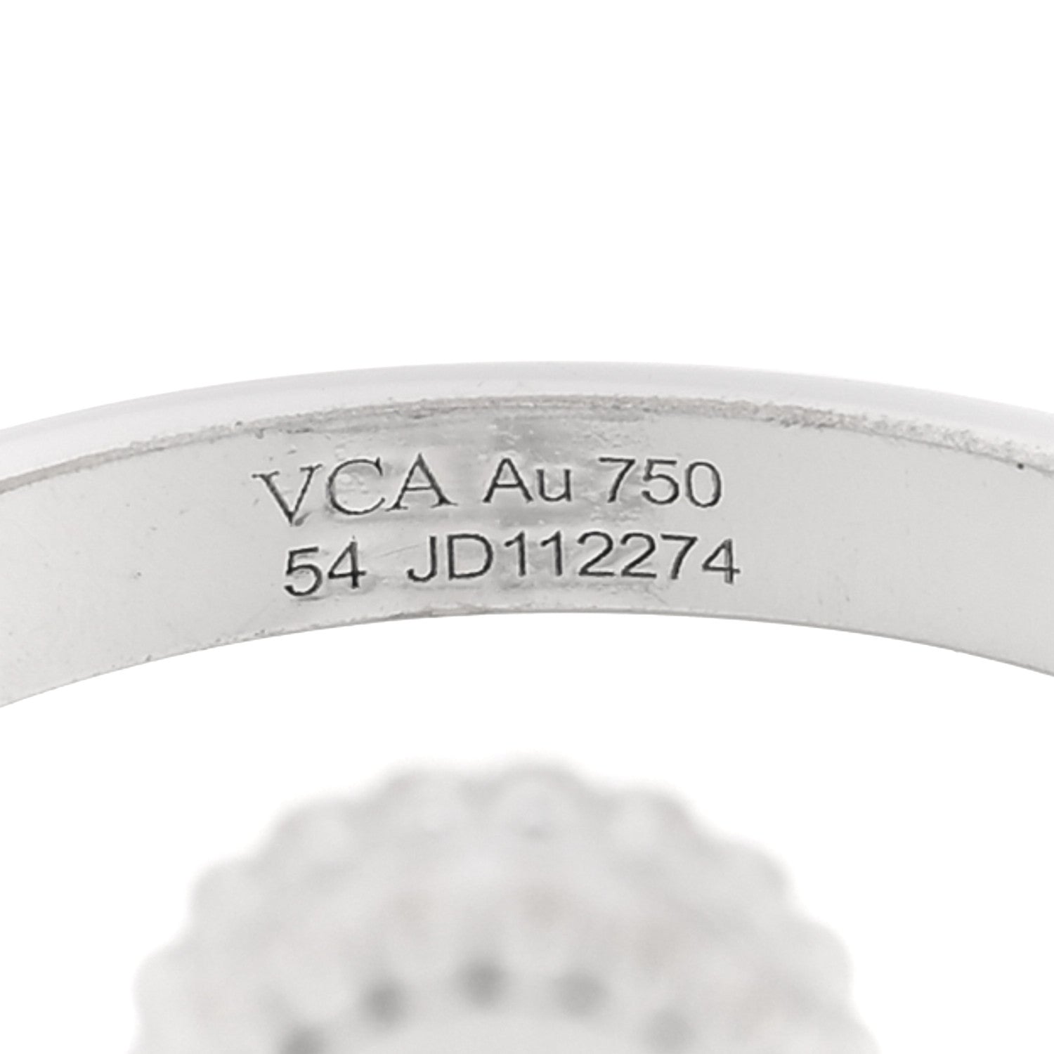Van Cleef & Arpels 18K White Gold Guilloche Vintage Alhambra Ring 54 6.75 54/6.75 7 of 10
