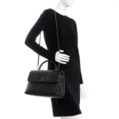 Chanel Caviar Quilted Large Coco Handle Flap Black 2 of 9
