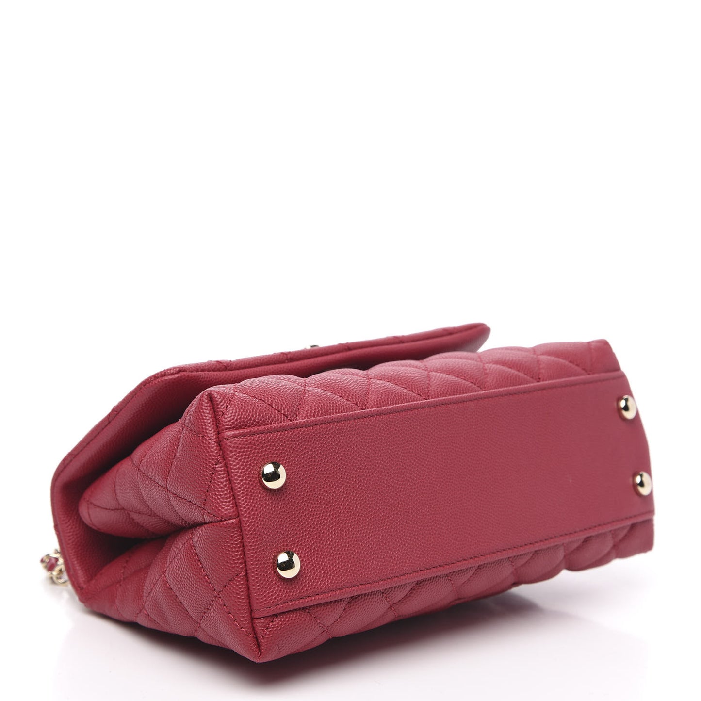 Caviar Quilted Mini Coco Handle Flap Fuchsia