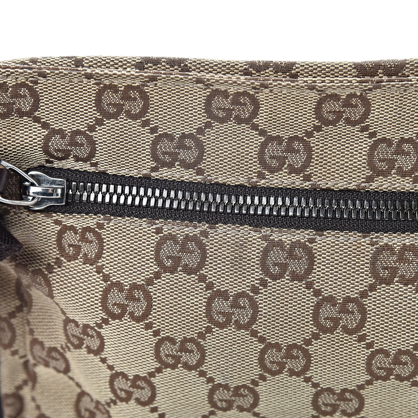 GG Monogram Double Pocket Belt Bag Dark Brown