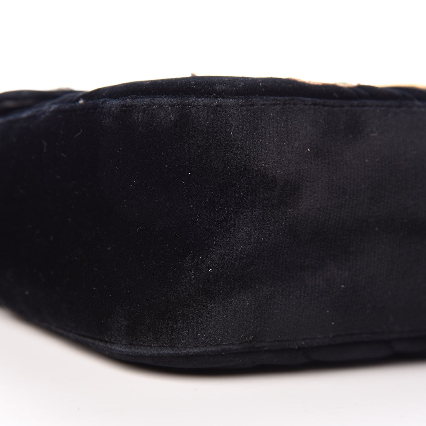 Velvet Matelasse Loved Embroidered Medium GG Marmont Shoulder Bag Black