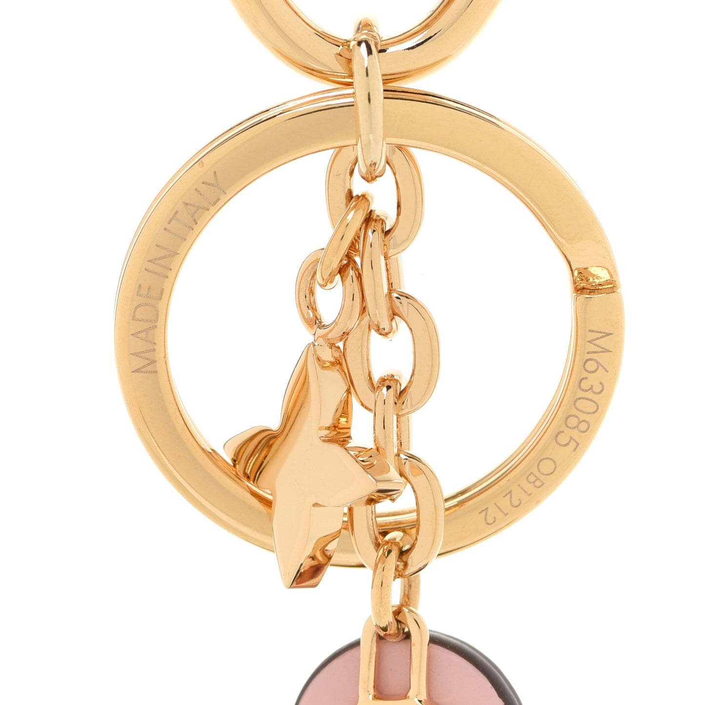 Monogram Blooming Flowers BB Bag Charm Key Holder Pink