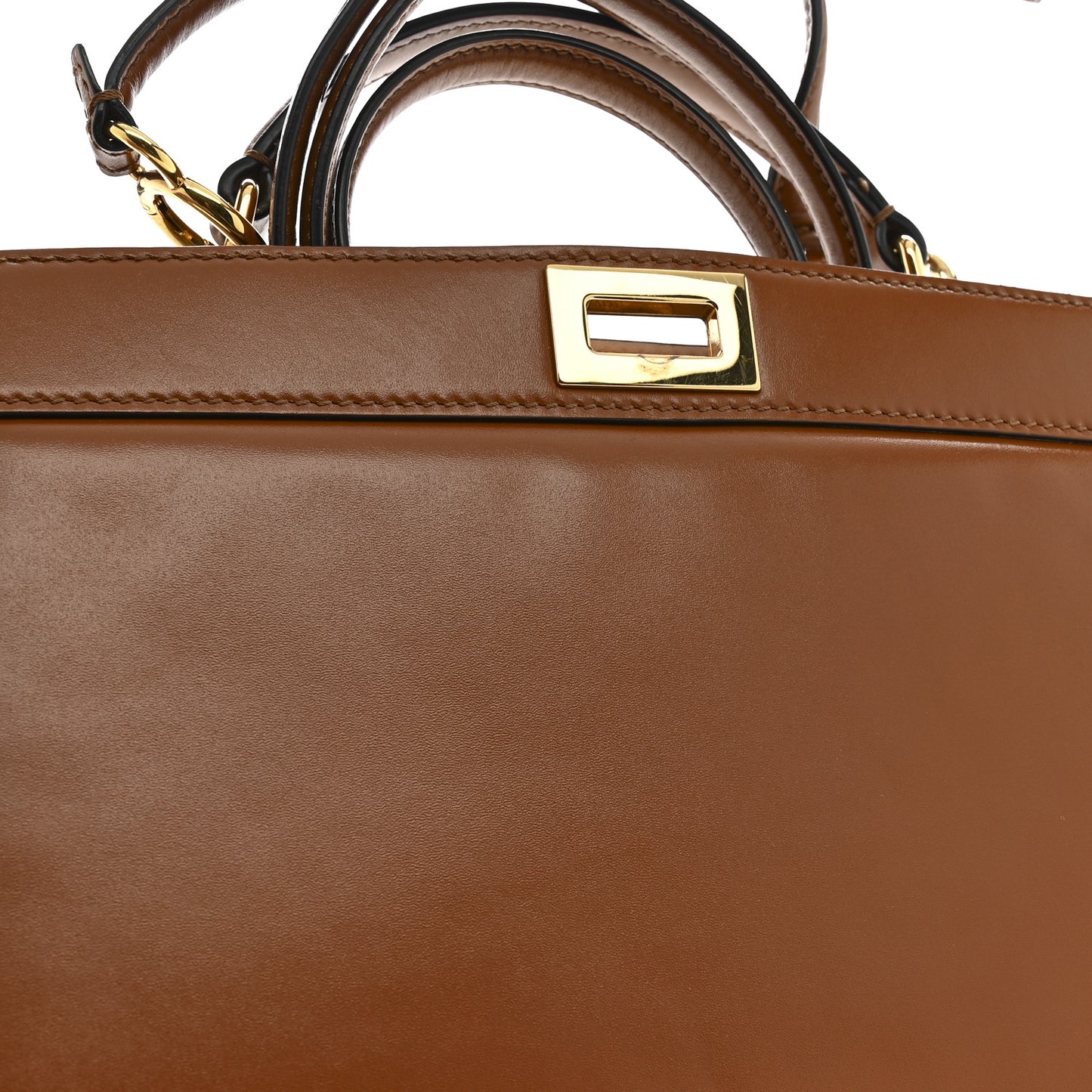 Vitello King Luxor Shiny Nappa Medium Peekaboo I SEE U East West Satchel Brandy Light Rose