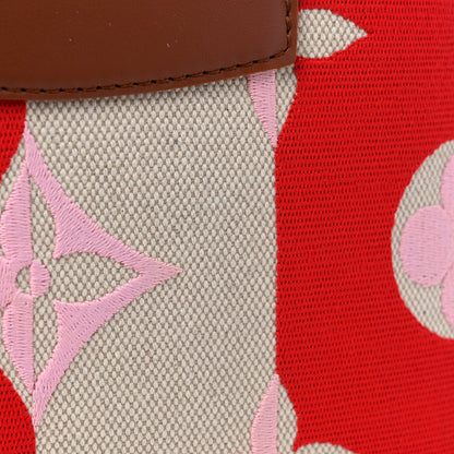 Louis Vuitton Canvas Calfskin Embroidered Braided Monogram Capucines BB Red 9 of 10