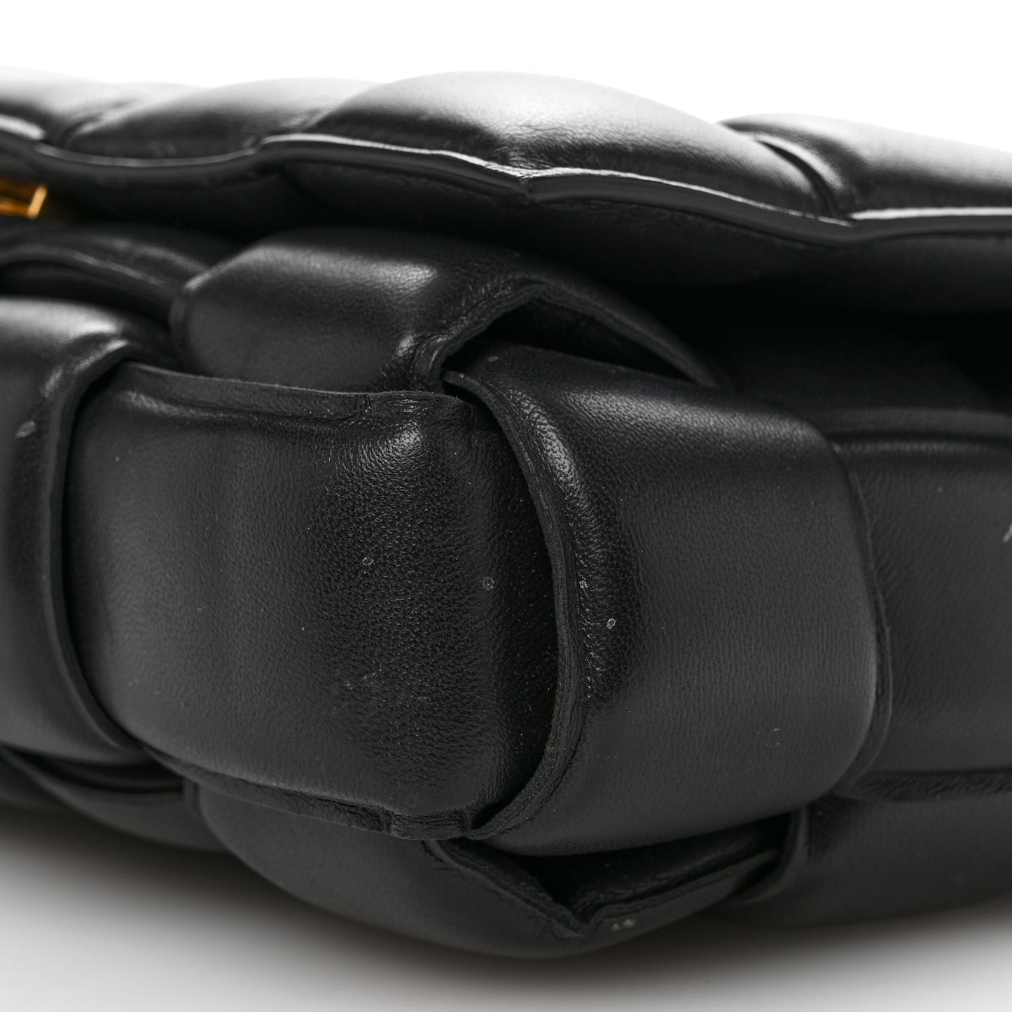 Lambskin Maxi Intreccio Padded Chain Cassette Crossbody Bag Black