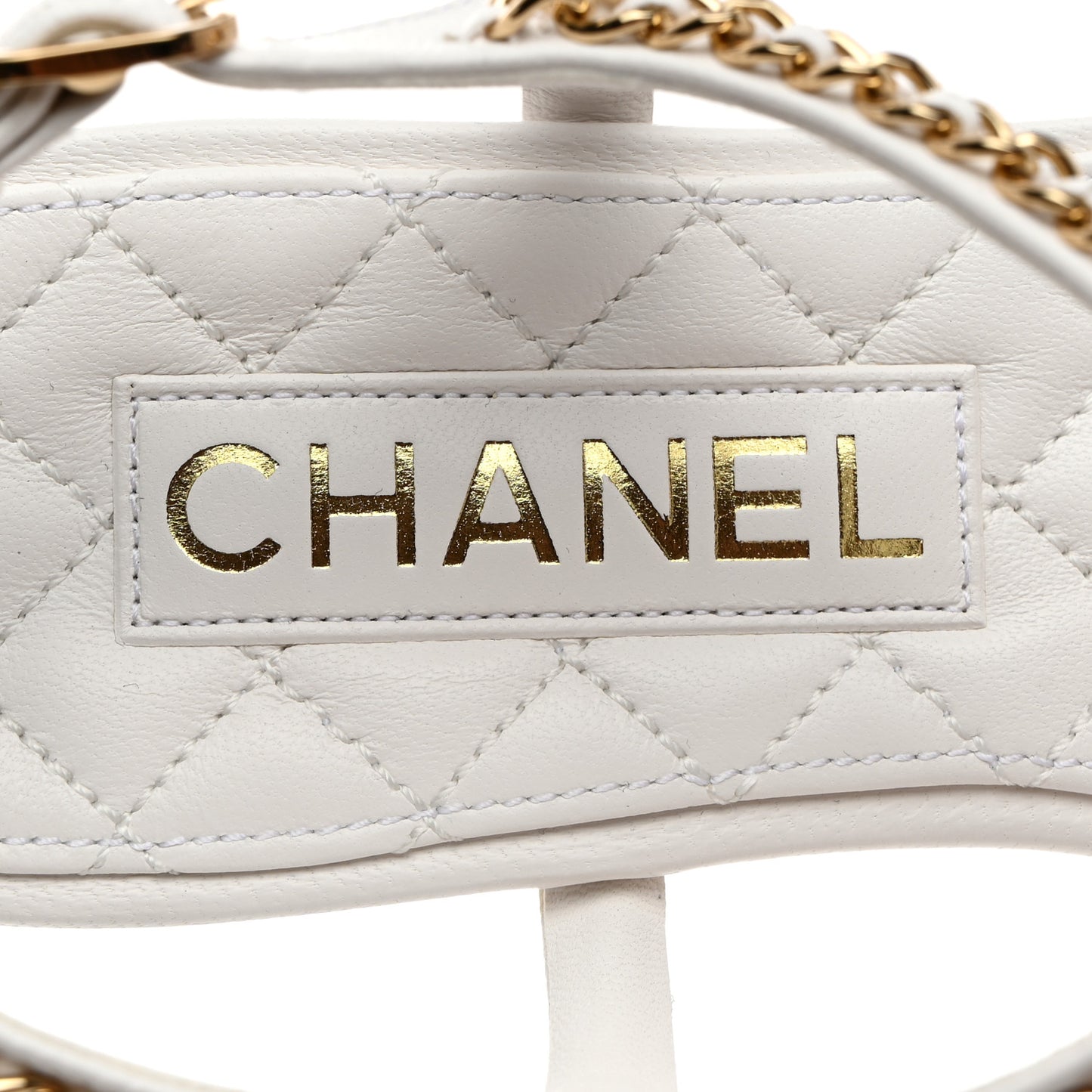Lambskin CC Heart Chain Sandals 37.5 White