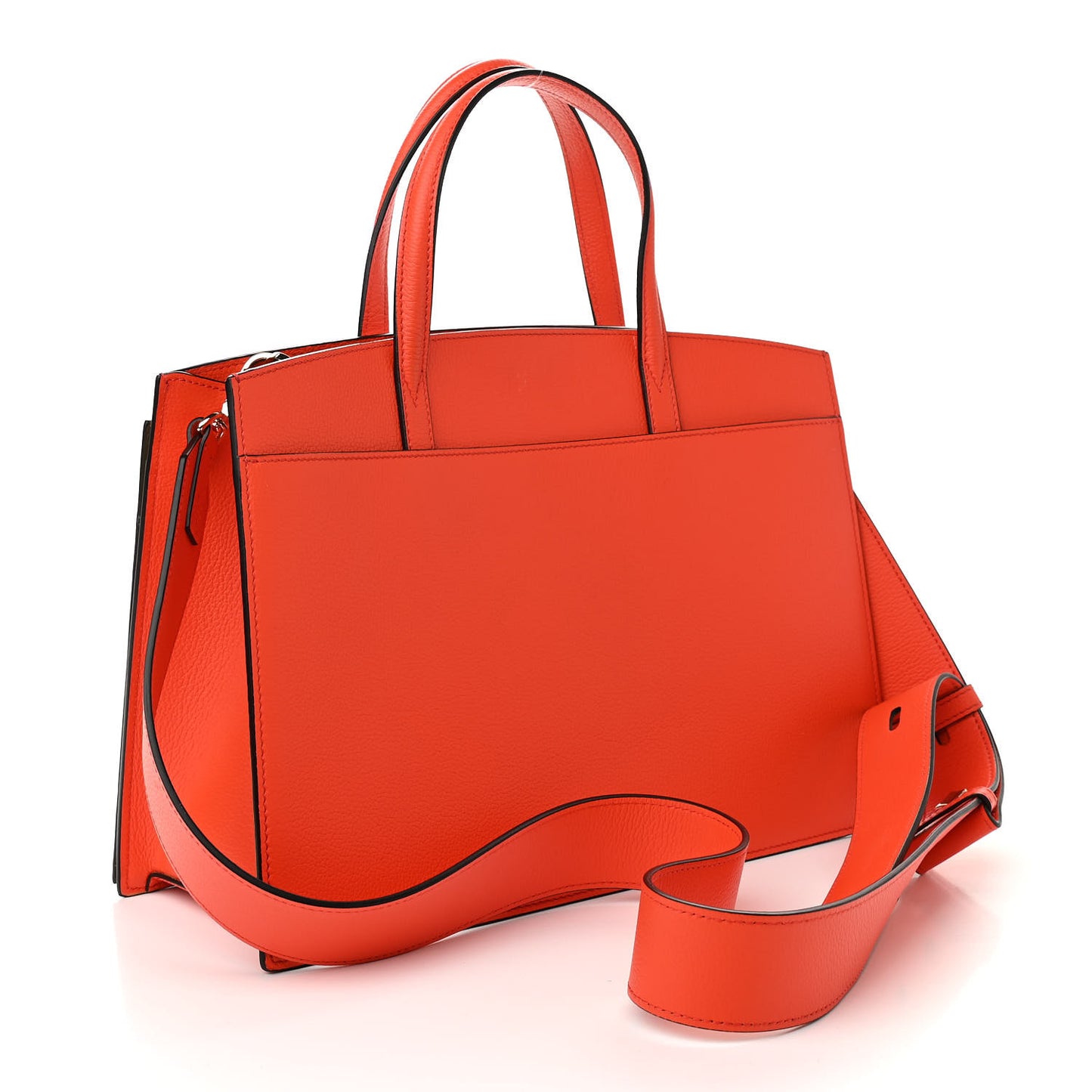 Calfskin Medium Milano Tote Tangerine Tango Winter Mos