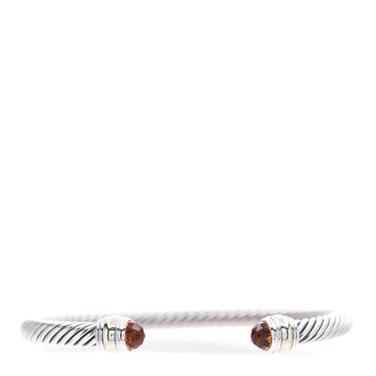 David Yurman Sterling Silver 14K Yellow Gold Citrine 5mm Cable Classics Bracelet 1 of 5