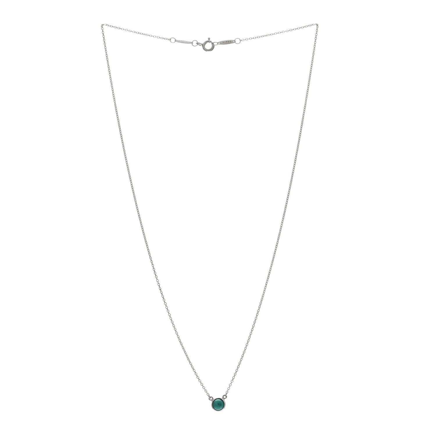 Tiffany Sterling Silver Amazonite Elsa Peretti Color by the Yard Pendant Necklace 2 of 4