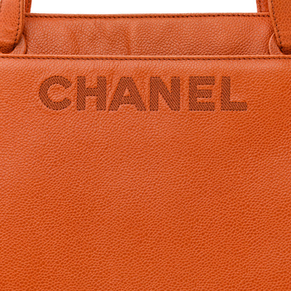 Chanel Caviar Logo Shoulder Bag Orange 9 of 11