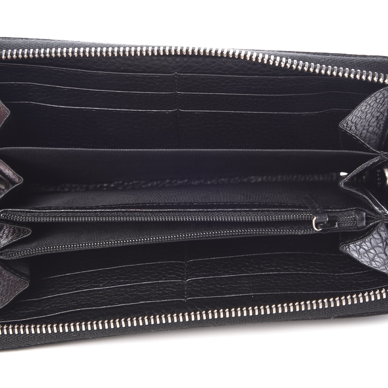 Gucci Pebbled Calfskin Studded Soho Zip Around Wallet Black 5 of 7