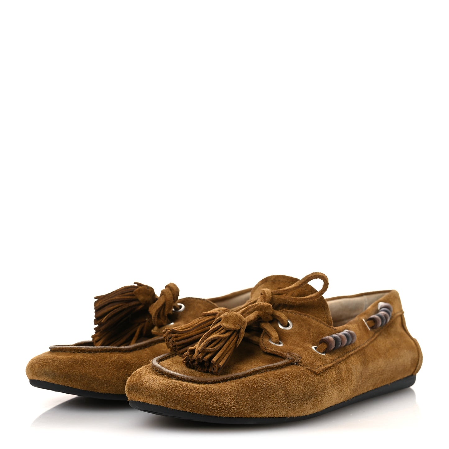 Suede Tassel Loafers 39 Olive Green