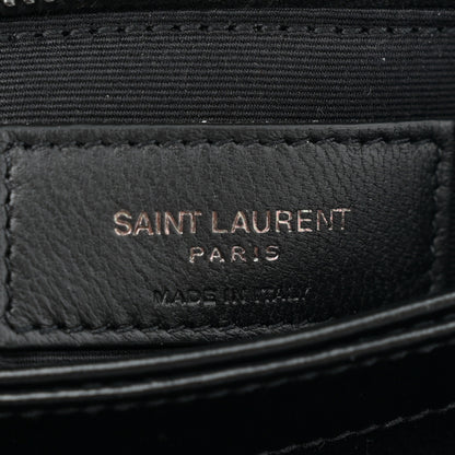Saint Laurent Calfskin Y Quilted Monogram Monochrome Toy Loulou Crossbody Bag Black 6 of 11