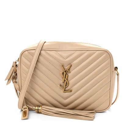 Saint Laurent Calfskin Matelasse Monogram Lou Camera Bag Dark Beige 1 of 10