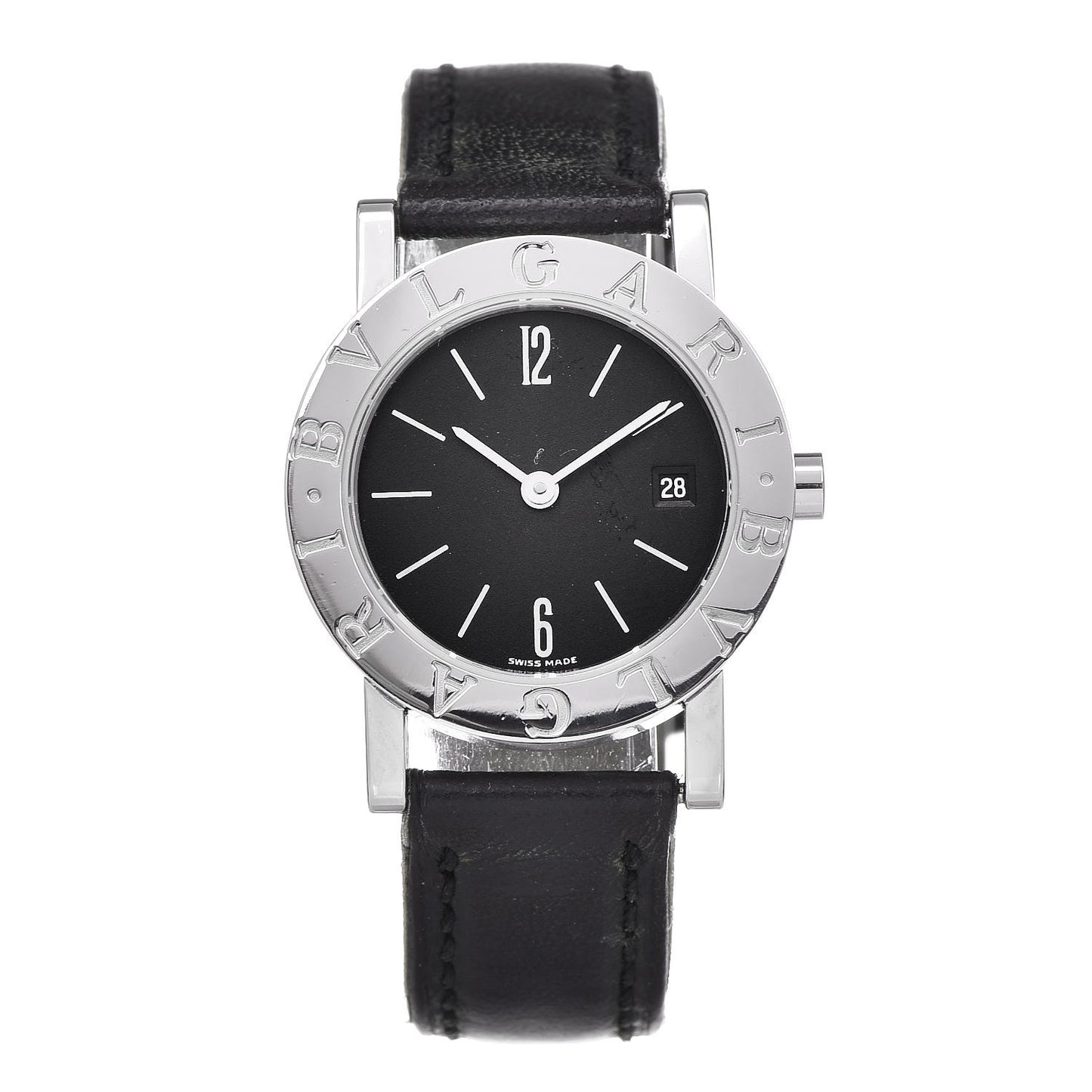 Stainless Steel Calfskin 26mm Quartz Watch Black