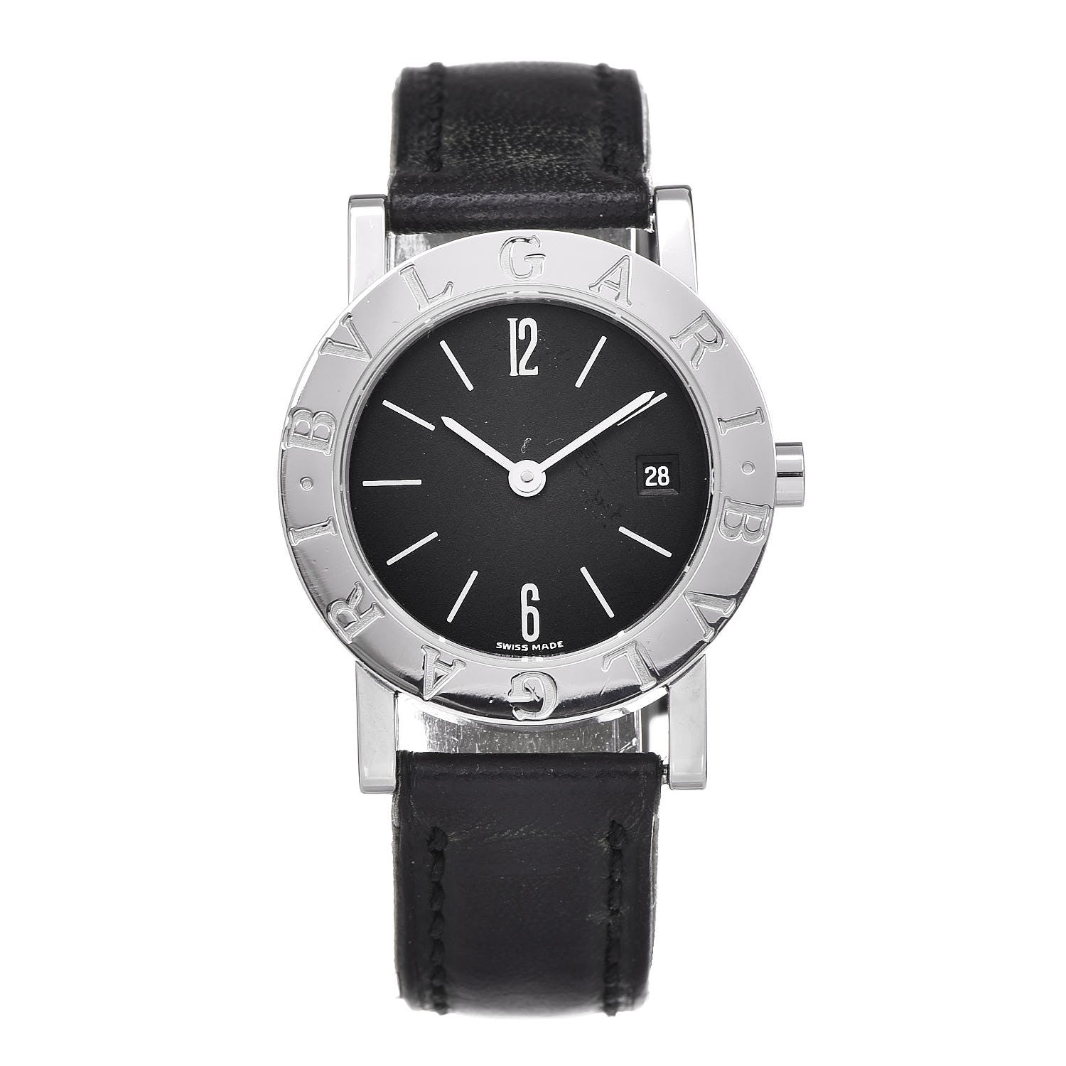 Bulgari Stainless Steel Calfskin 26mm Quartz Watch Black 1 of 10
