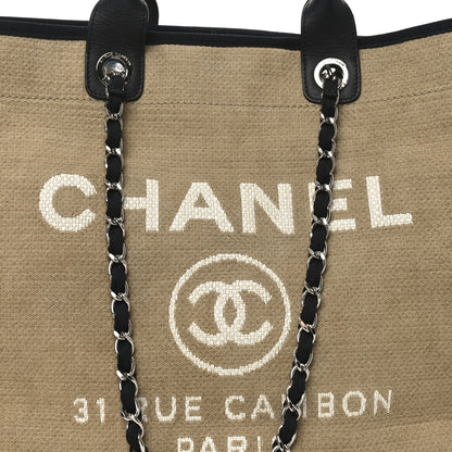 Chanel Woven Straw Raffia Extra Large Deauville Tote Beige Black 8 of 11