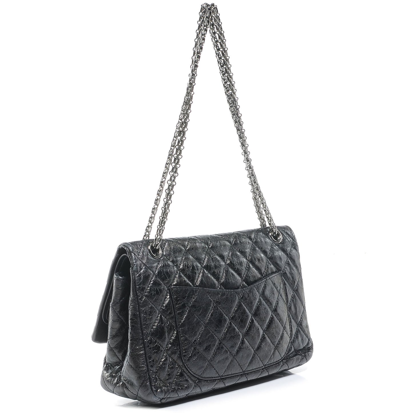 Aged Calfskin 2.55 Reissue 227 Flap Metallic Grey