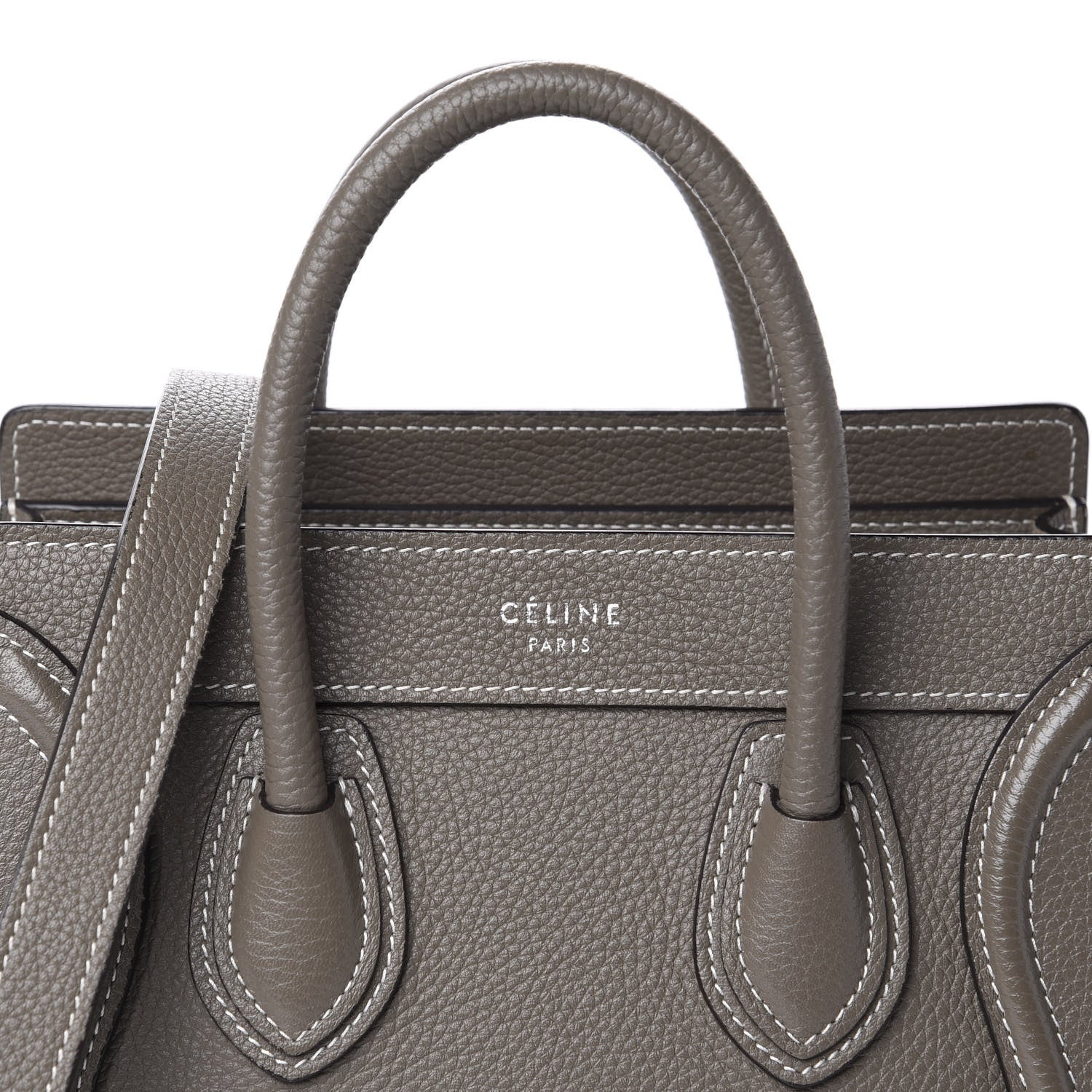 Celine Drummed Calfskin Nano Luggage Souris 12 of 12