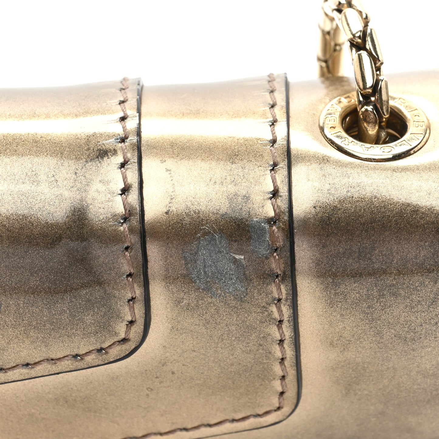 Metallic Calfskin Small Serpenti Forever Snake Strap Crossbody Bag Bronze