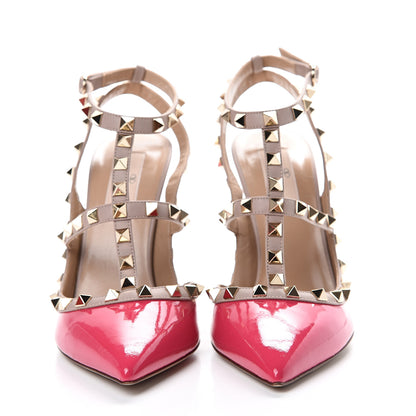 Valentino Garavani Patent Nappa Rockstud Ankle Strap 100mm Pumps 39 Bouganville Poudre 2 of 8