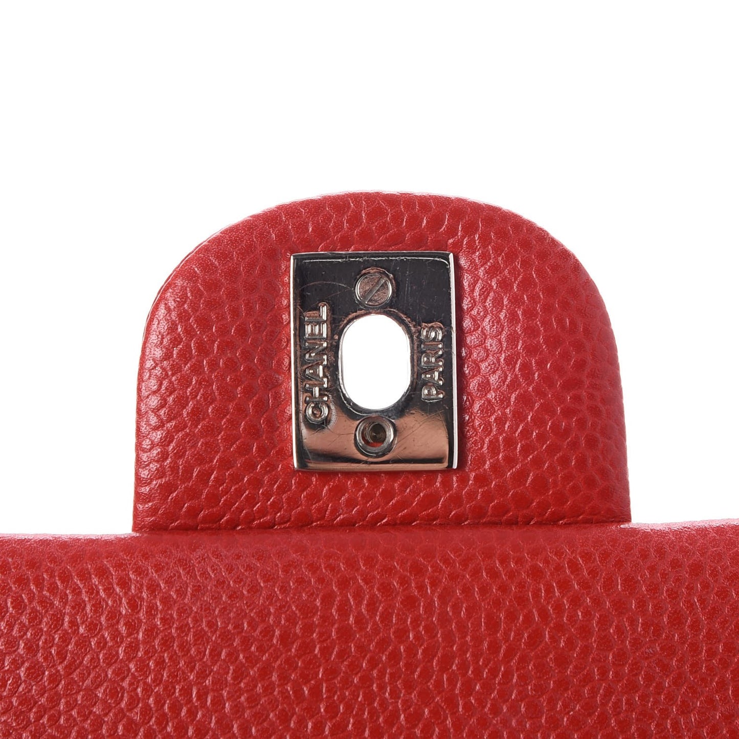 Caviar Quilted Mini Rectangular Flap Red