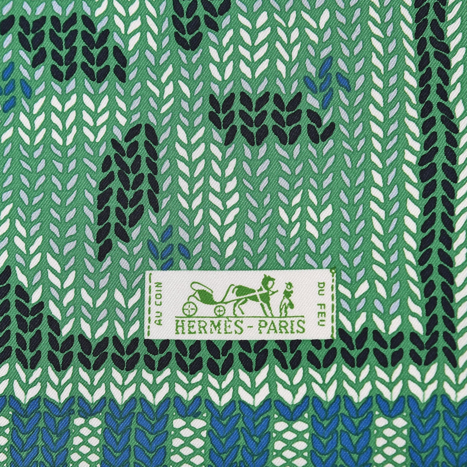 Hermes Silk Coin Du Feu Scarf 90 Vert Sapin Vert D'Eau Rouge 3 of 5