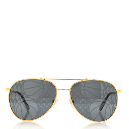 Louis Vuitton X NBA Metal Monogram LV Catch Pilot Sunglasses Z1412W Gold 2 of 7