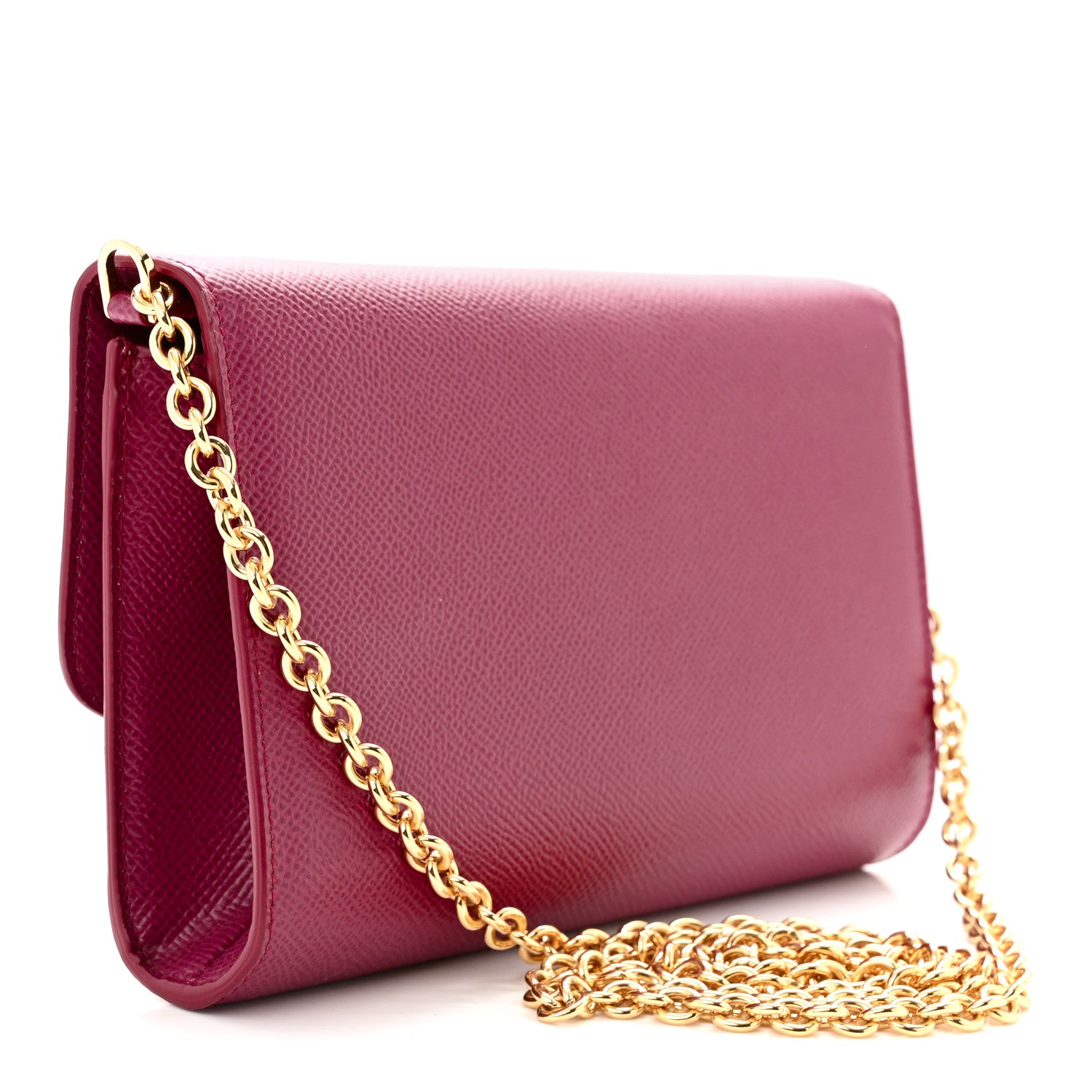 Dolce & Gabbana Dauphine Crystal Wallet On Chain Burgundy 3 of 9