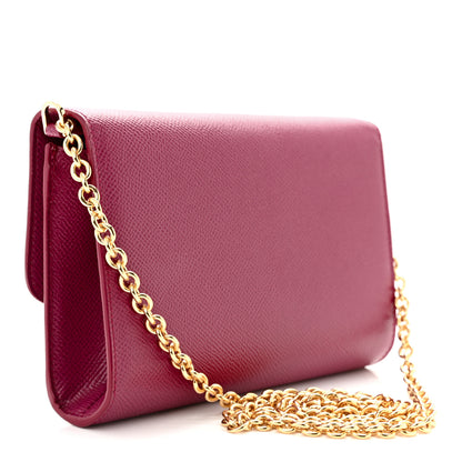 Dolce & Gabbana Dauphine Crystal Wallet On Chain Burgundy 3 of 9