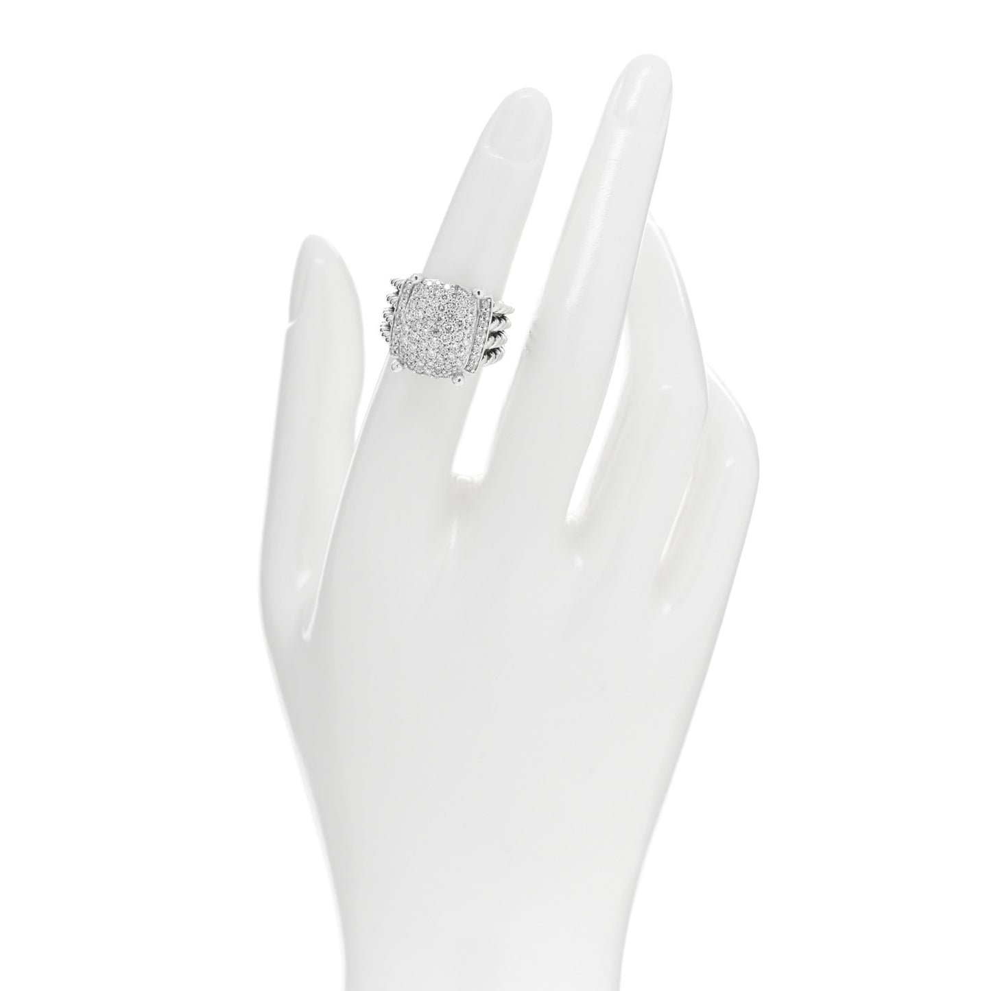 Sterling Silver Diamond 16mm Wheaton Ring 51 5.75