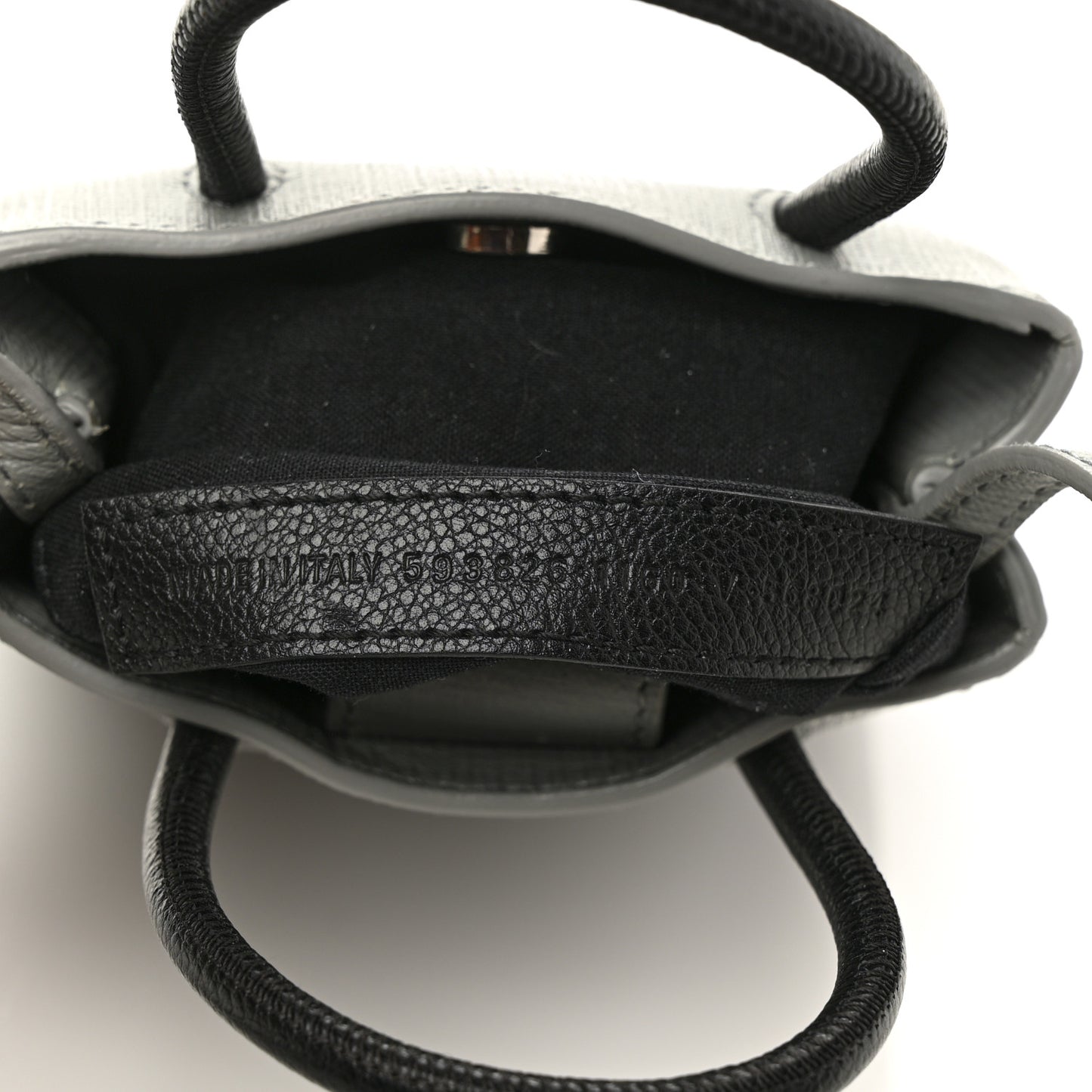 Squared Calfskin Logo Shopping Phone Holder Bag Balenciaga Grey