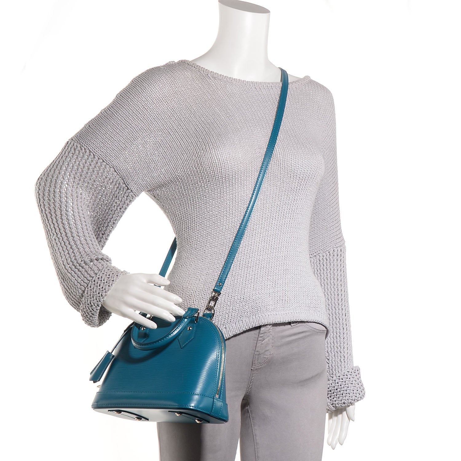 Louis Vuitton Epi Alma BB Cyan 2 of 7