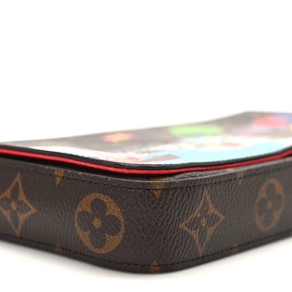 Louis Vuitton Monogram 2022 Christmas Animation China Chengdu Pochette Felicie Chain Wallet Red 9 of 10