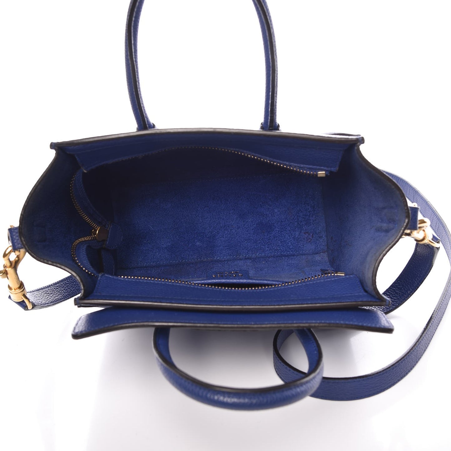 Drummed Calfskin Nano Luggage Indigo