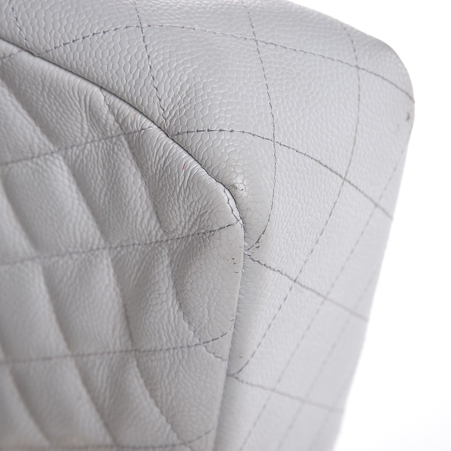 Caviar Quilted Jumbo Single Flap White