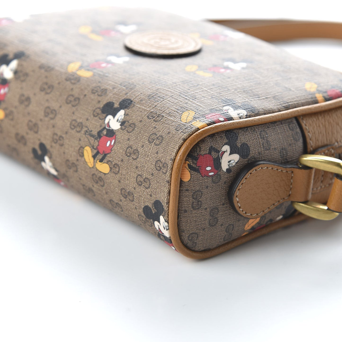 X DISNEY Mini Vintage GG Supreme Monogram Mickey Mouse Shoulder Bag Beige Vintage Sun Oil