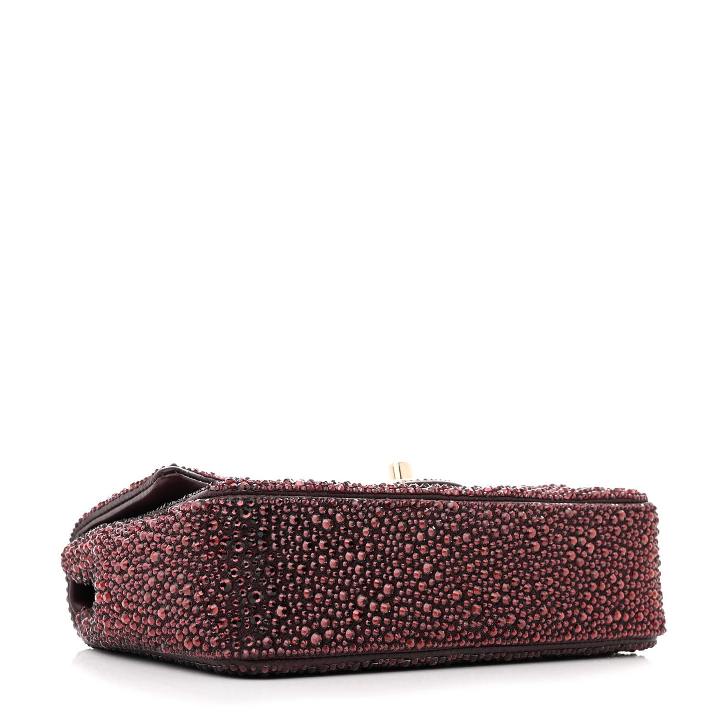 Lambskin Crystal Diamante Small Flap Burgundy