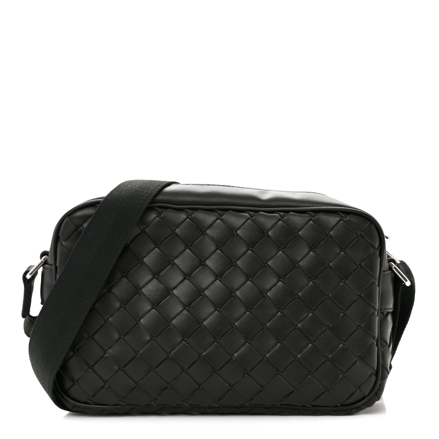 Calfskin Intrecciato Small Camera Bag Dark Green