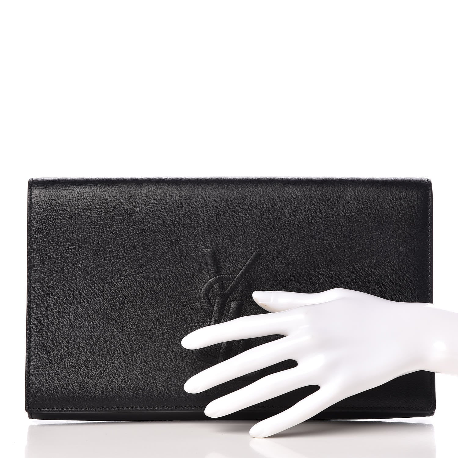 Saint Laurent Calfskin Monogram Large Belle De Jour Clutch Black 2 of 13