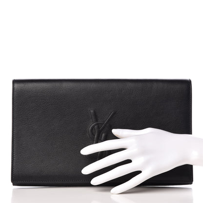 Saint Laurent Calfskin Monogram Large Belle De Jour Clutch Black 2 of 13