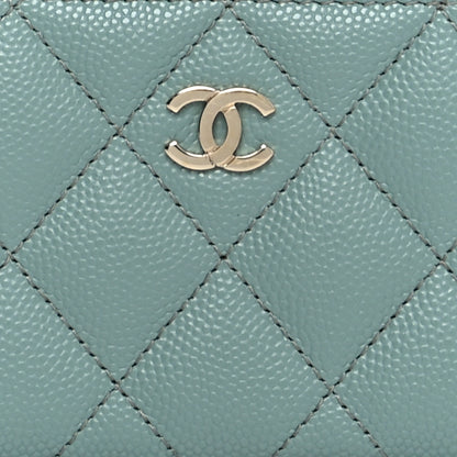 Chanel Caviar Quilted Zip Around Coin Purse Wallet Dark Green 8 of 8