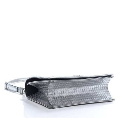 Christian Dior Metallic Patent Micro-Cannage Medium Diorama Flap Bag Silver 3 of 14