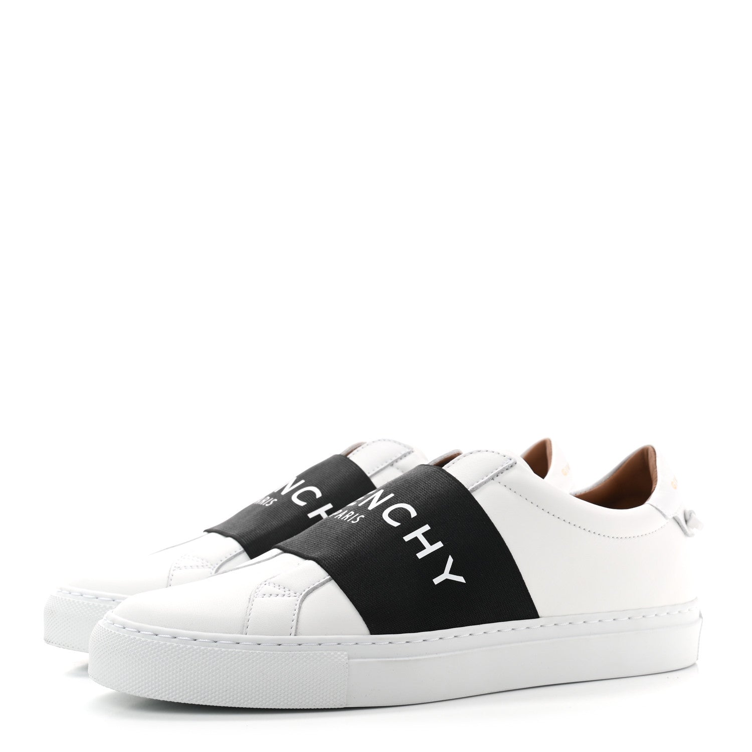 Givenchy Calfskin Band Logo Womens Urban Street Sneakers 38.5 White Black 3 of 9